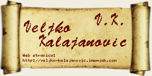 Veljko Kalajanović vizit kartica